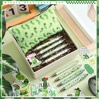 Foto 3 | Foto 3 | Set De Papelería Frienda Pickle, Bolígrafos De Tinta En Gel Con Bolsa Para Lápices - Venta Internacional.