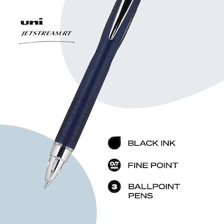 Foto 2 | Foto 2 | Bolígrafo Uni-ball Jetstream Rt Negro De Punta Fina De 0,7 Mm, Paquete De 3 - Venta Internacional.