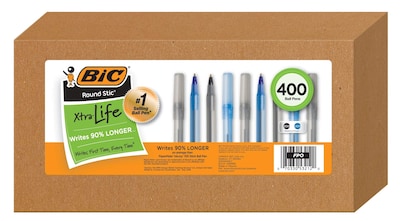 Foto 1 | Foto 1 | Bolígrafo Bic Round Stic Xtra Life De 1 0 Mm Paquete De 400 Unidades - Venta Internacional.
