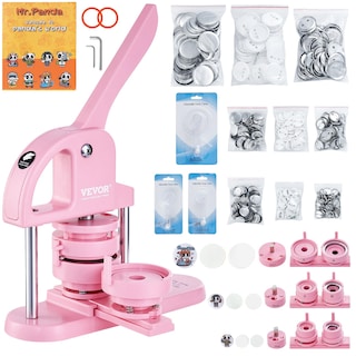 Foto 1 | Foto 1 | Button Maker Vevor 3 En 1 25/32/58 Mm Con 300 Piezas De Repuesto, Color Rosa - Venta Internacional.