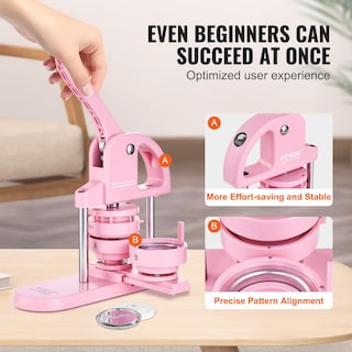 Foto 3 | Foto 3 | Button Maker Vevor 3 En 1 25/32/58 Mm Con 300 Piezas De Repuesto, Color Rosa - Venta Internacional.