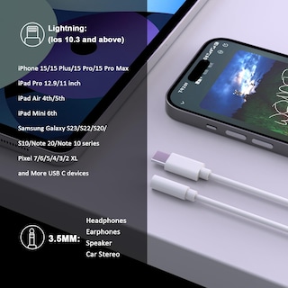 Foto 4 | Foto 4 | Adaptador De Auriculares Esbeecables Usb Tipo C A 3.5 Mm Para Iphone - Venta Internacional.