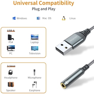 Foto 3 | Foto 3 | Adaptador de Audio Usb a Conector Mcsper 2 Pack - Venta Internacional