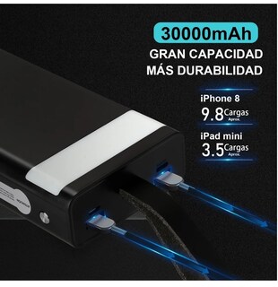 Foto 3 | Foto 3 | Batería Portátil 30000mah Dual Puerto Con Linterna Eo Safe Imports Esi-518 Negro