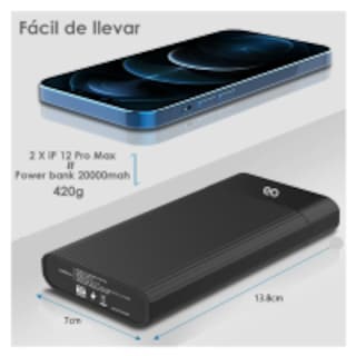 Foto 3 | Foto 3 | Batería Portátil 20000mah Carga Rápida Eo Safe Imports Esi-2027-1 Negro