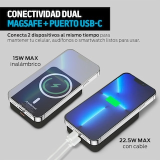 Foto 5 | Foto 5 | Power Bank Inalámbrico Magnético De 10 000 Mah Carga Rápida Color Negro