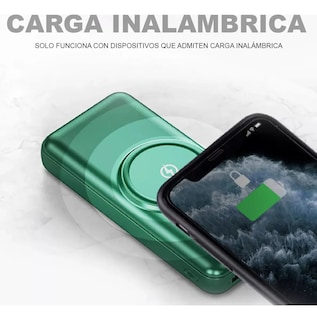 Foto 4 | Foto 4 | Power Bank 20000 Mah Verde Con Carga Inalámbrica 4 Cables Y Pantalla Led