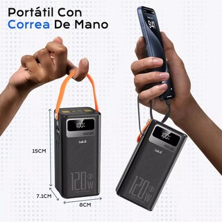 Foto 3 | Foto 3 | Power Bank Batería Portátil 60000mah Cargador Ultrarápida Negra Naranja