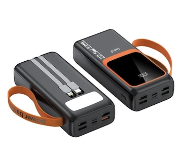 Foto 3 | Foto 3 | Power Bank Batería Portátil 32000mah Pd22.5w/3a Carga Rápida Negro Naranja