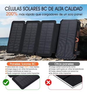 Foto 7 | Foto 7 | Power Bank Solar Portátil 36800mah Batería Con Luz 4 Cables