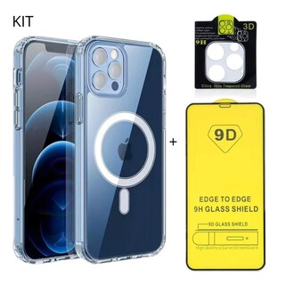Foto 4 | Foto 4 | Kit Funda + Mica Pantalla + Mica Cámara Para Iphone Magsafe, Mica Vidrio Templado Para Iphone+ Protector Transparente Magsafe Ip