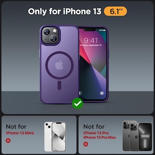 Foto 2 | Foto 2 | Funda Para Teléfono Miracase Magnetic Series Para Iphone 13, Color Morado Oscuro - Venta Internacional.