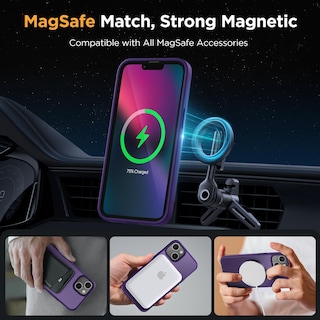 Foto 3 | Foto 3 | Funda Para Teléfono Miracase Magnetic Series Para Iphone 13, Color Morado Oscuro - Venta Internacional.