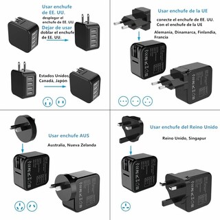 Foto 3 | Foto 3 | Cargador Universal de Viaje Adaptador Internacional con 4 USB