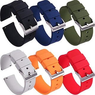 Foto 1 | Foto 1 | Venta Internacional - Carty 6 Pack Silicone Watch Bands De 20 Mm De Banda De Goma De Liberación Rápida Para Hombres Reemplazos