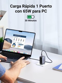 Foto 2 | Foto 2 | Cargador 65w Ugreen Carga Rápida Nexode Gan 2 Usb C + Usb A