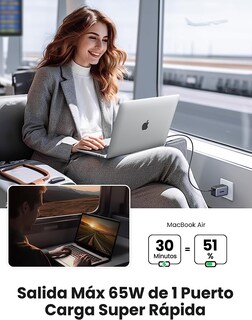 Foto 4 | Foto 4 | Cargador 65w Ugreen Carga Rápida Nexode Gan 2 Usb C + Usb A