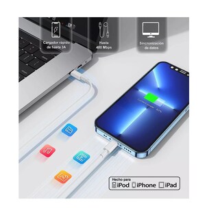 Foto 3 | Foto 3 | Cargador 25w Carga Rápida para iPhone 12 13 14 +tipo C Cable