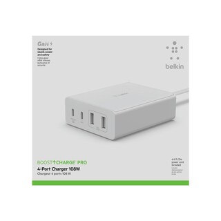 Foto 7 | Foto 7 | Cargador De Pared De 4 Puertos Con 2 Entradas Usb C Y 2 Entradas Usb A De 108w Blanco