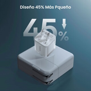 Foto 5 | Foto 5 | Cargador USB C de 20 W Baseus Gan5s Carga Rápida Blanco