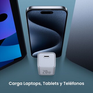 Foto 6 | Foto 6 | Cargador USB C de 20 W Baseus Gan5s Carga Rápida Blanco