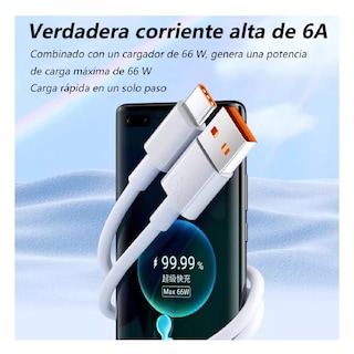 Foto 3 | Foto 3 | Cargador con Cable Tipo C para Huawei Honor Carga Rápida Blanco 66w