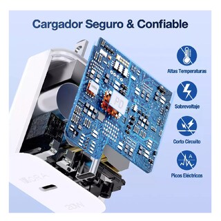 Foto 3 | Foto 3 | 2 Cargadores Tipo C Carga Rápida PD 20w con Cable C a C 1Hora Compatible con iPhone 15 - Samsung - Xiaomi