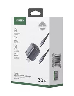 Foto 4 | Foto 4 | Cargador Ugreen Nexode Usb C 30w Gan Con Cable Usb-c 1m Gris