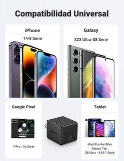 Foto 3 | Foto 3 | Cargador Tipo C De 25w Ugreen Carga Rápida Con Cable Usb C 1 M Color Negro