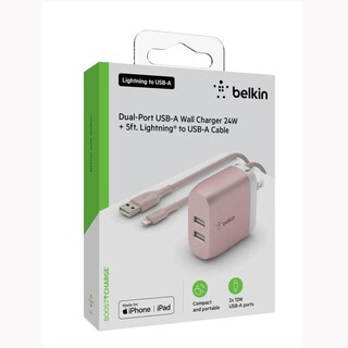 Foto 5 | Foto 5 | Cargador De Pared 2 Puertos Lightnig - Usb A Belkin