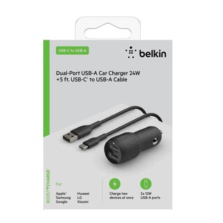 Foto 7 | Foto 7 | Cargador Para Auto 2 Puertos Cable Boost Usb C Belkin