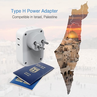 Foto 3 | Foto 3 | Adaptador De Corriente Tessan Us A Israel Con 4 Salidas, 3 Usb Tipo H - Venta Internacional.