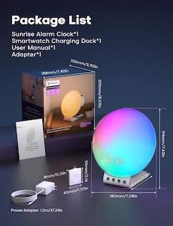 Foto 7 | Foto 7 | Despertador Sunrise Dekala Con Carga Inalámbrica Para Iphone 14, 13, 12, Apple Watch Airpods, Samsung - Venta Internacional.