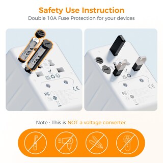 Foto 5 | Foto 5 | Adaptador De Viaje Tessan 35 W Universal Con 3 Usb C Y 2 Usb A - Venta Internacional.