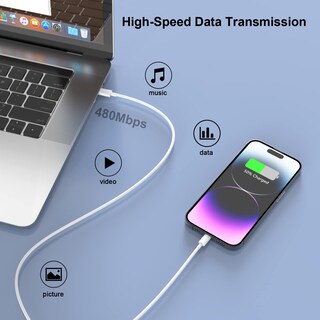 Foto 6 | Foto 6 | Cargador Lazerbuilt Para Iphone De Carga Rápida De 3 M Con Usb-c De 20 W, Paquete De 2 - Venta Internacional.
