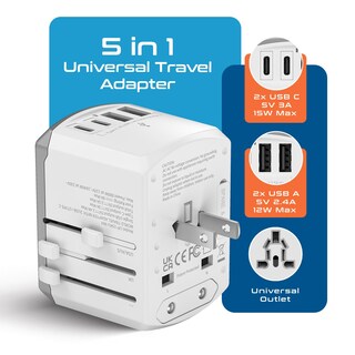 Foto 2 | Foto 2 | Adaptador De Viaje Ceptics Universal De 17,5 W Con 2 Usb-a Y 2 Usb-c - Venta Internacional.