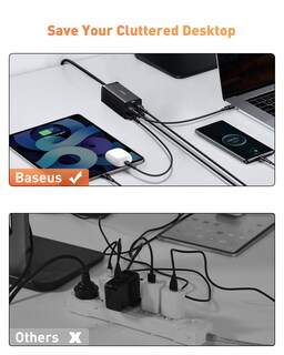 Foto 6 | Foto 6 | Cargador Baseus Gan3 100w Pd De 4 Puertos Usb-c + Usb Para Steam Deck - Venta Internacional.