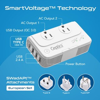 Foto 6 | Foto 6 | Convertidor De Voltaje Ceptics De 200 W Con 4 Usb Pd De 18 W De Carga Rápida - Venta Internacional.