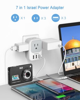 Foto 2 | Foto 2 | Adaptador De Corriente Tessan Israel Tipo H Con 4 Salidas Y 3 Puertos Usb - Venta Internacional.