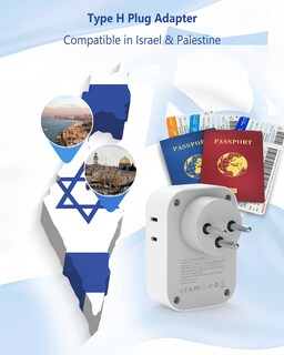 Foto 4 | Foto 4 | Adaptador De Corriente Tessan Israel Tipo H Con 4 Salidas Y 3 Puertos Usb - Venta Internacional.