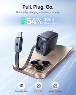 Foto 2 | Foto 2 | Cargador Baseus Retráctil Usb C De 45 W Con Doble Puerto De Carga Rápida - Venta Internacional.