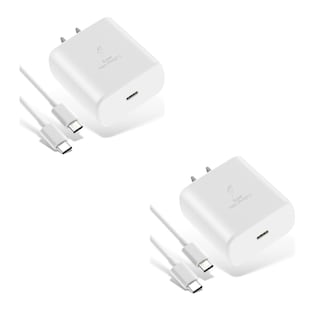 Foto 2 | Foto 2 | Cargador Tipo C De 45w Compatible Con Samsung S24 S25 Ultra 2 Piezas Blanco