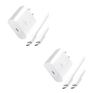 Foto 3 | Foto 3 | Cargador Tipo C De 45w Compatible Con Samsung S24 S25 Ultra 2 Piezas Blanco
