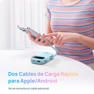 Foto 4 | Foto 4 | Power Bank 22.5w 10000 Mah Baseus Qpow2 Cable Ios Y Usb-c Puerto Usb Y Usb C Azul