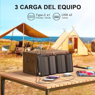 Foto 4 | Foto 4 | Batería Solar Portátil 30000 Mah 4 Paneles Solares Eo Safe Imports Negro