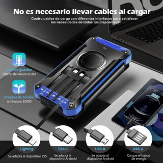 Foto 3 | Foto 3 | Bateria Portatil 40,000mah 5 Páneles Solares Eo Safe Imports Esi-19124 Negro