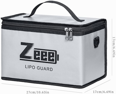 Foto 2 | Foto 2 | Bolsa De Seguridad Ignífuga Zeee Lipo De Gran Capacidad De 10 Celdas - Venta Internacional.