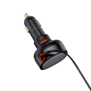 Foto 4 | Foto 4 | Cargador para Coche Baseus USB A y Cable Retráctil USB-C 60 W Negro