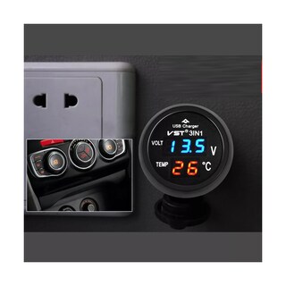Foto 2 | Foto 2 | Cargador de Auto USB Voltímetro y Termómetro de Led Eo Safe Imports Esi-11270 Negro