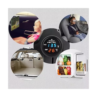 Foto 3 | Foto 3 | Cargador de Auto USB Voltímetro y Termómetro de Led Eo Safe Imports Esi-11270 Negro